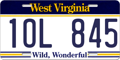 WV license plate 1OL845