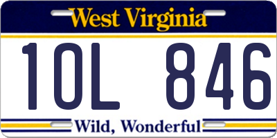 WV license plate 1OL846