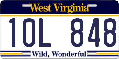 WV license plate 1OL848