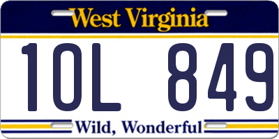 WV license plate 1OL849