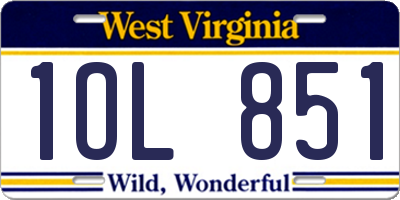 WV license plate 1OL851