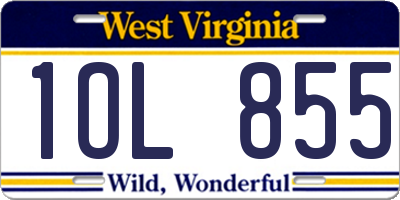 WV license plate 1OL855