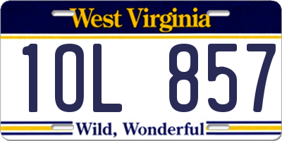 WV license plate 1OL857