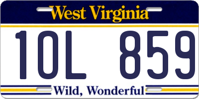 WV license plate 1OL859