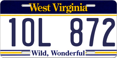 WV license plate 1OL872