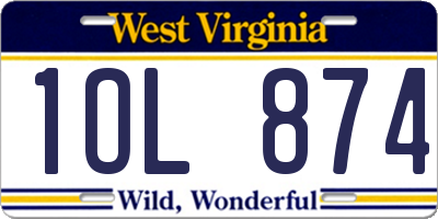 WV license plate 1OL874