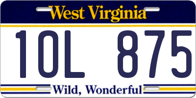 WV license plate 1OL875