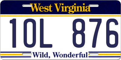 WV license plate 1OL876
