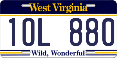 WV license plate 1OL880