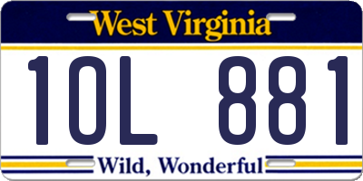 WV license plate 1OL881