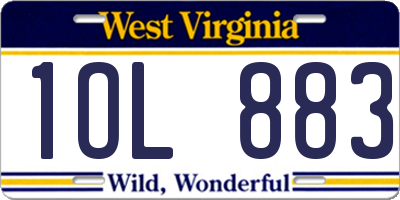 WV license plate 1OL883