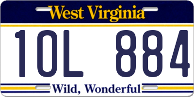 WV license plate 1OL884