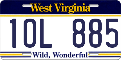 WV license plate 1OL885