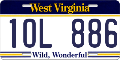 WV license plate 1OL886