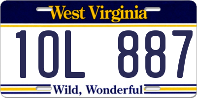 WV license plate 1OL887