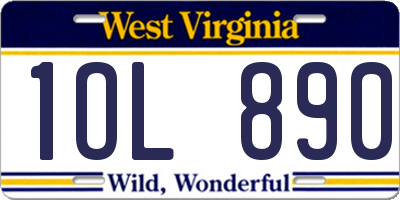 WV license plate 1OL890