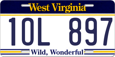 WV license plate 1OL897