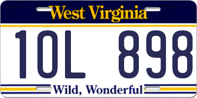 WV license plate 1OL898