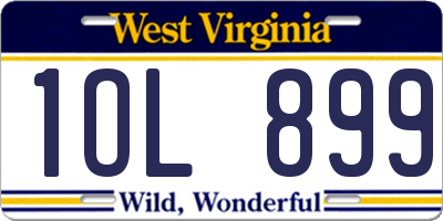 WV license plate 1OL899
