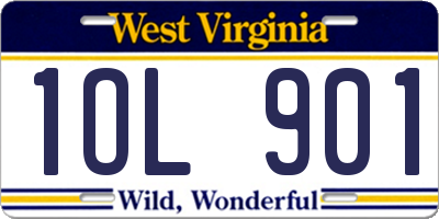 WV license plate 1OL901