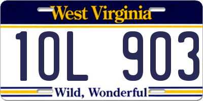 WV license plate 1OL903