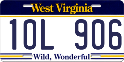 WV license plate 1OL906