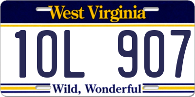 WV license plate 1OL907