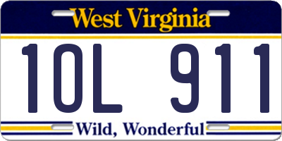 WV license plate 1OL911