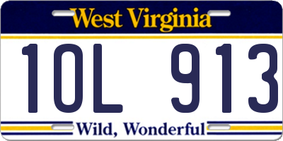 WV license plate 1OL913