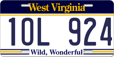 WV license plate 1OL924