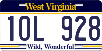 WV license plate 1OL928