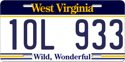 WV license plate 1OL933