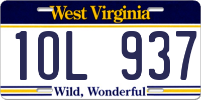 WV license plate 1OL937