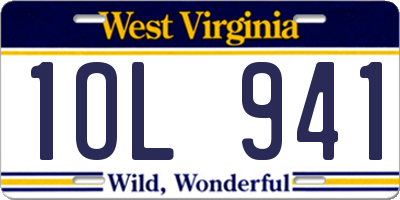 WV license plate 1OL941