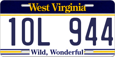 WV license plate 1OL944