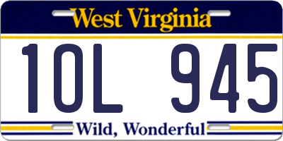 WV license plate 1OL945