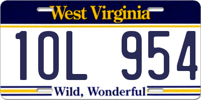 WV license plate 1OL954
