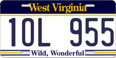 WV license plate 1OL955