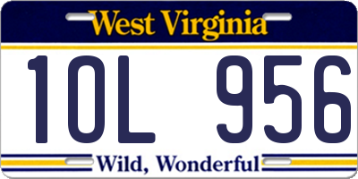 WV license plate 1OL956