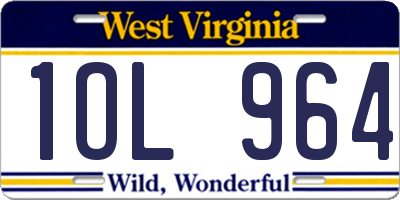 WV license plate 1OL964