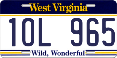 WV license plate 1OL965