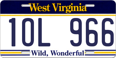 WV license plate 1OL966
