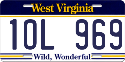WV license plate 1OL969