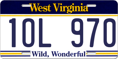 WV license plate 1OL970