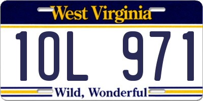 WV license plate 1OL971