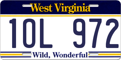 WV license plate 1OL972