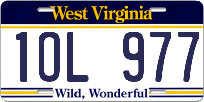 WV license plate 1OL977