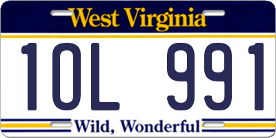 WV license plate 1OL991