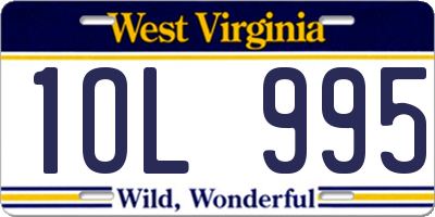 WV license plate 1OL995