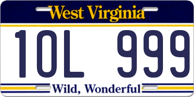 WV license plate 1OL999